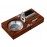 High Gloss Walnut Folding Ashtray Set w/ Accessories