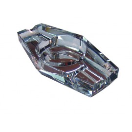 2 Cigar Hexagon Crystal Ashtray in Gift Box