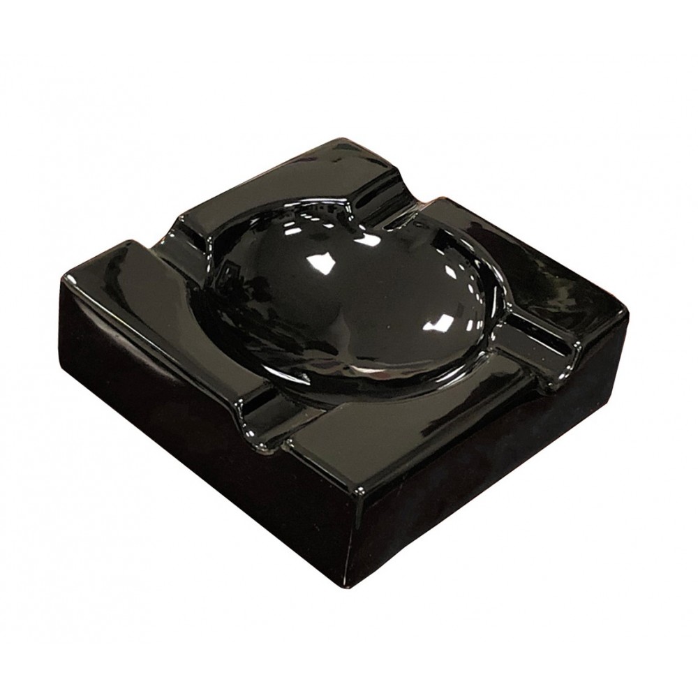 4 Cigar Large Ceramic Ashtray (Gloss Black)