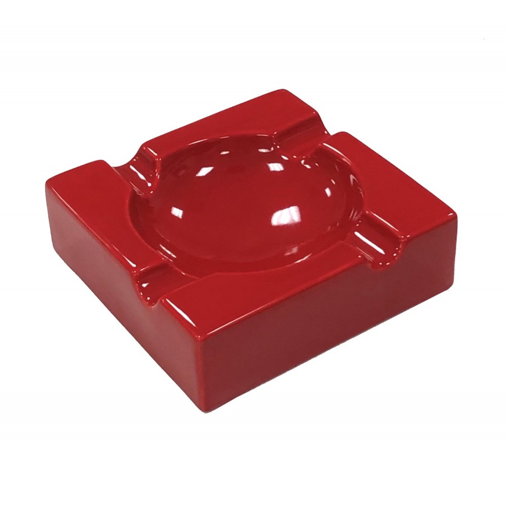 4 Cigar Large Ceramic Ashtray (Gloss Red)