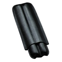 2 Cigar Leather Case (Black)
