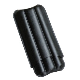 3 Cigar Leather Case (Black)
