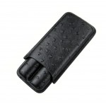 2 Cigar Ostrich Style Case (Black)