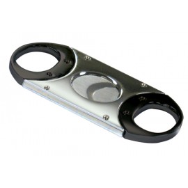 2-Tone Polished Gun Metal & Silver Cigar Cutter