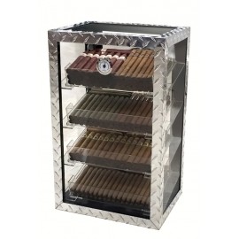Diamond Plate 250 Count Industrial Style Display Humidor