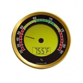 Round Digital Hygrometer w/ Calibration Feature (Gold or Silver)