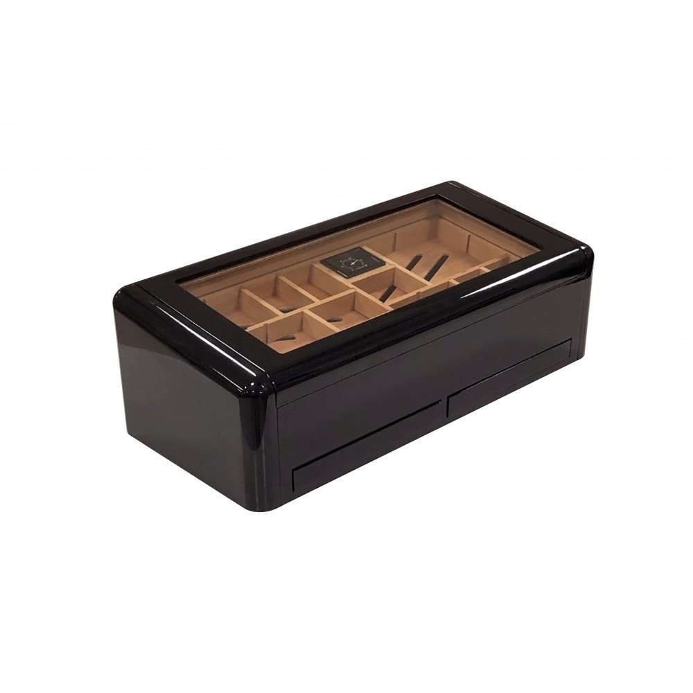 Baldwin 150 Ct. High Lacquer Jet Black Humidor