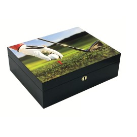 9-Iron 75 Ct. 3D Golf Scene Humidor