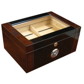 Berkeley II 100 Ct. 2-Tone High Gloss Glass Top Humidor