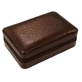 Manhattan 4-8 Ct. Brown Travel Cigar Humidor