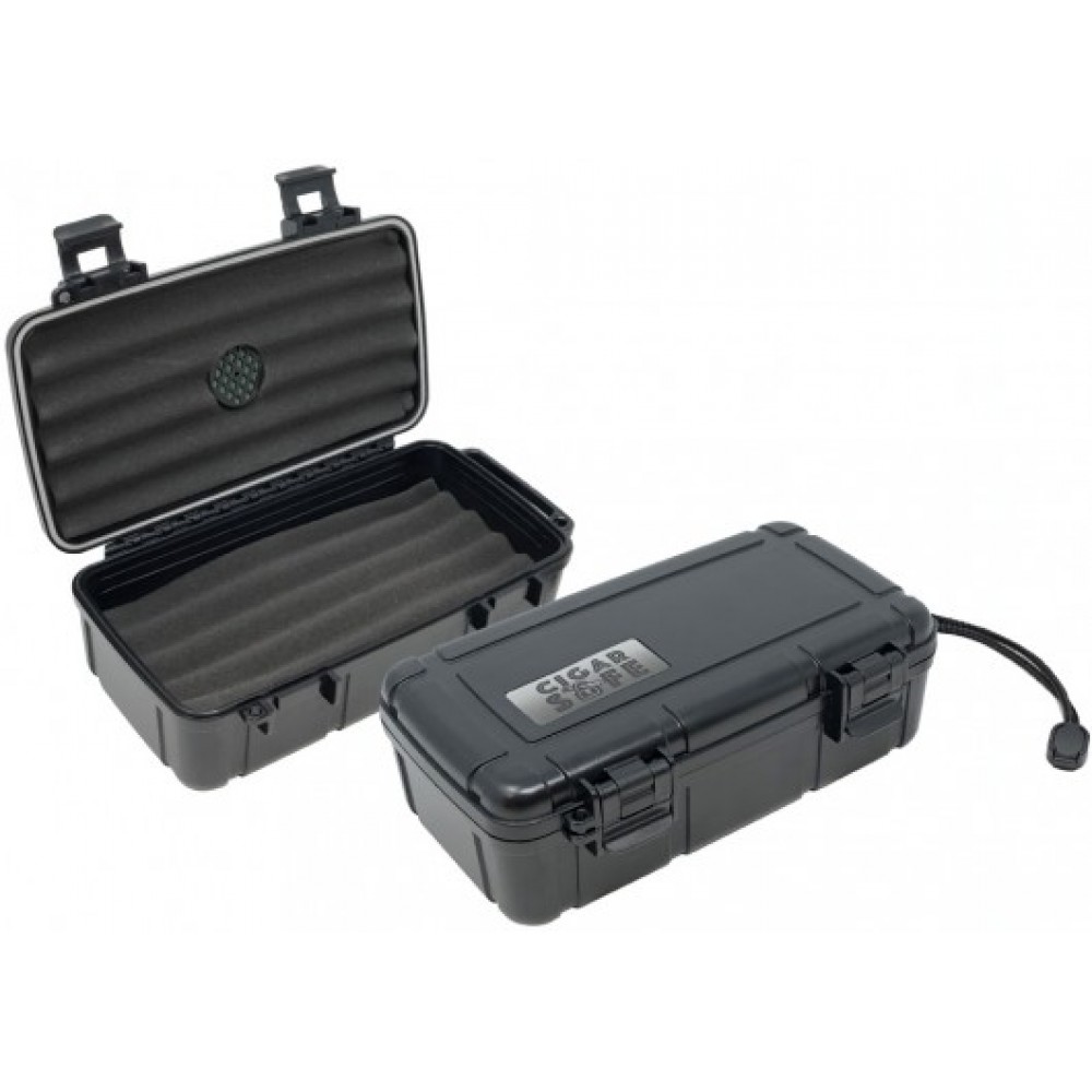 Cigar Safe 10 Ct. Black Plastic Travel Humidor