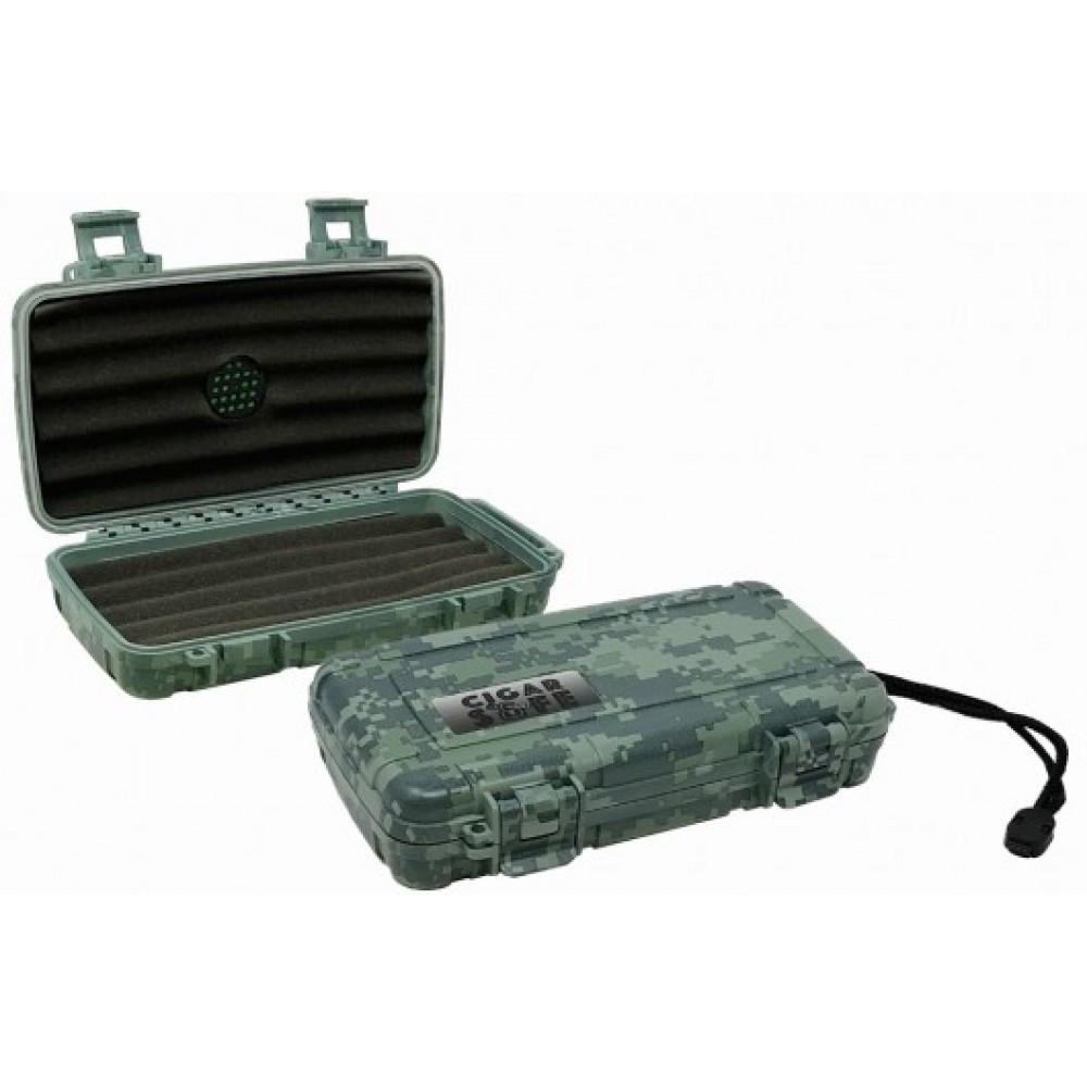 Cigar Safe 5 Ct. Camouflage Plastic Travel Humidor 