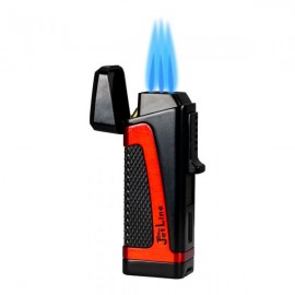 Hurricane II Triple Flame Torch Lighter - Red & Black