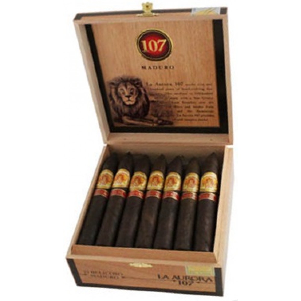 La Aurora 107 Maduro Belicoso Cigars