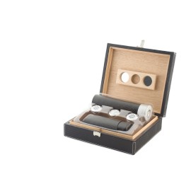 Black Lizard Leather 25 Count Cigar Case Gift set